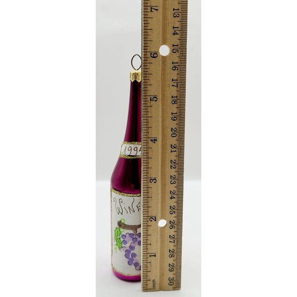 Christopher Radko Cabernet Wine Bottle 1995 Red Vintage Christmas Glass Ornament - Picture 6 of 7
